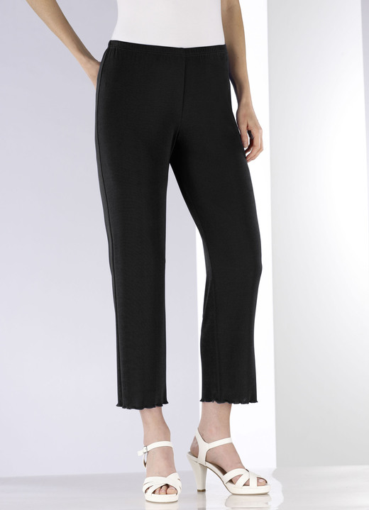 Hosen - Weich fließende, 7/8-lange Hose Ansicht 3 Hosen - Weich fließende, 7/8-lange Hose, in Größe 036 bis 060, in Farbe SCHWARZ Ansicht 3