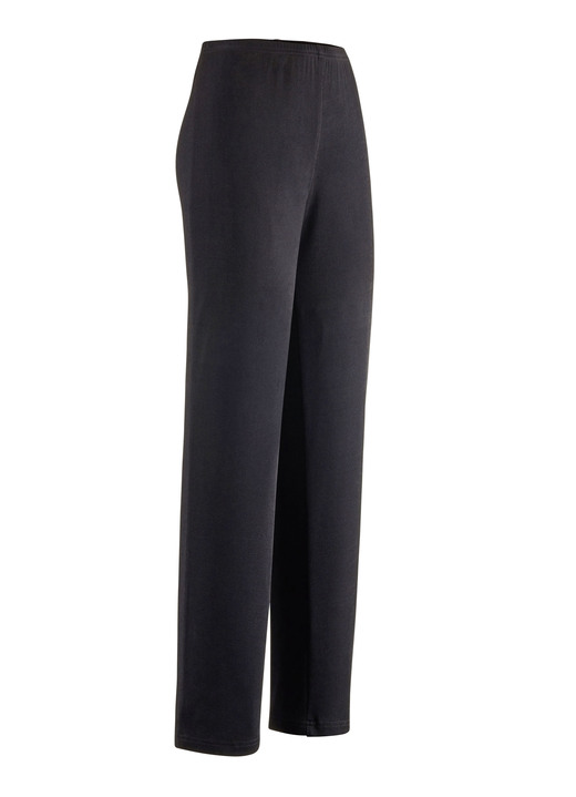 Hosen - Hose mit edlem Glanz, in Größe 020 bis 060, in Farbe SCHWARZ Ansicht 1