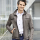 Ledermode - Lederkurzjacke mit Steh-Umlegekragen – Farbe ANTIKGRAU – Ansicht 1 Ledermode - Lederkurzjacke mit Steh-Umlegekragen, in Größe 046 bis 062, in Farbe ANTIKGRAU – Farbe ANTIKGRAU – Ansicht 1
