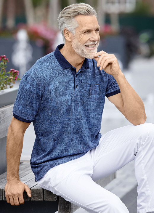 Hemden, Pullover & Shirts - Poloshirt mit Brusttasche, in Größe 046 bis 062, in Farbe BLAU