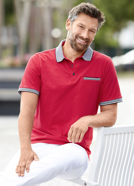 Hemden, Pullover & Shirts - Poloshirt in 3 Farben, in Größe 046 bis 062, in Farbe WEISS Ansicht 2