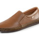 Slipper & Schnürschuhe - GINO GALANTE, leichte Herren-Slipper, mit Gummizug, in Größe 040 bis 046, in Farbe MARINE – Farbe COGNAC-BRAUN – Ansicht 1