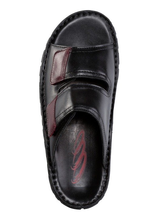 Mode - GINO GALANTE, klassische Herren-Pantoletten, aus Leder, in Größe 040 bis 047, in Farbe SCHWARZ-CHIANTI Ansicht 2