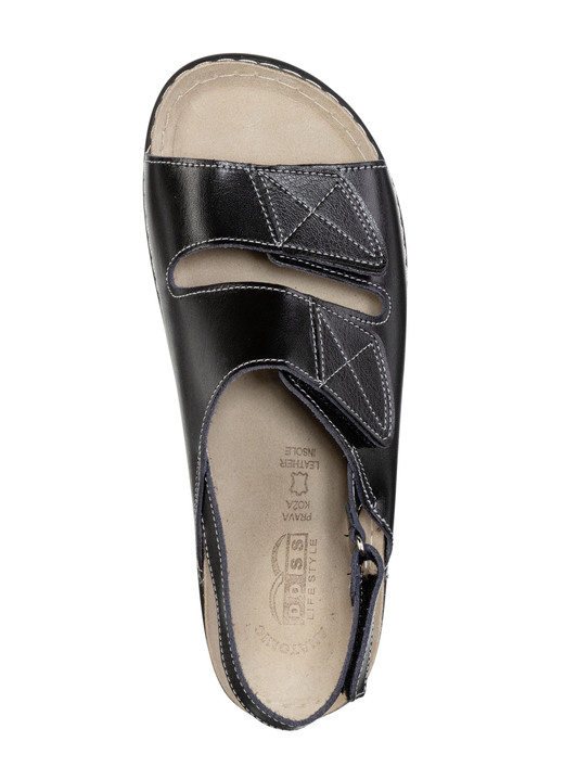 - Sandale mit Kontrastnähten, in Größe 041 bis 046, in Farbe SCHWARZ Ansicht 2