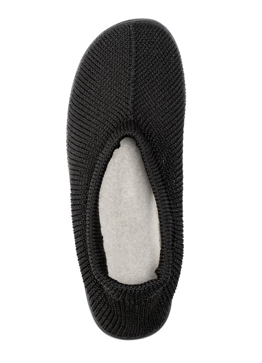 Slipper & Schnürschuhe - Slipper aus elastischem Strickmaterial, in Größe 039 bis 045, in Farbe SCHWARZ Ansicht 2