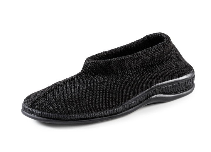 Slipper & Schnürschuhe - Slipper aus elastischem Strickmaterial, in Größe 039 bis 045, in Farbe BRAUN Ansicht 5