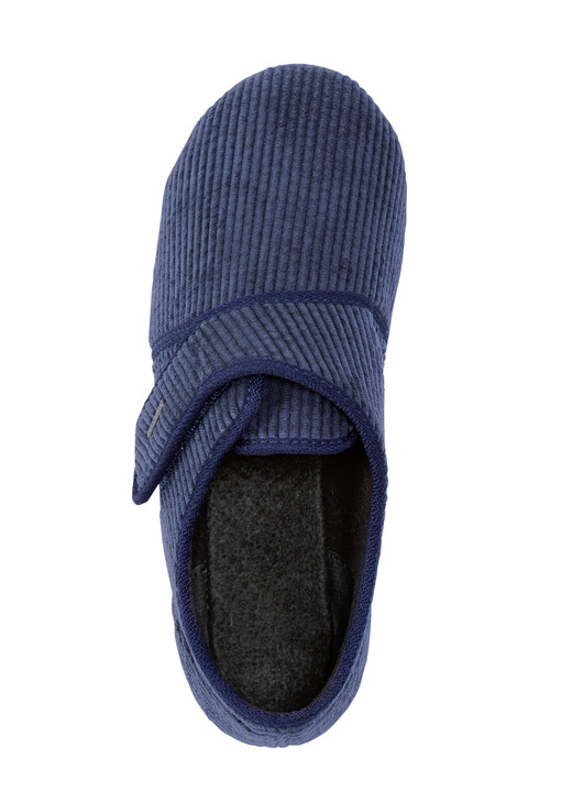 Hausschuhe - Klassische Herren-Hausschuhe, mit Klettverschluss, in Größe 040 bis 046, in Farbe ANTHRAZIT Ansicht 5