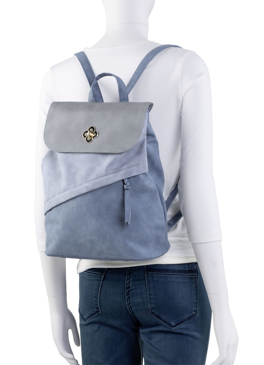 Taschen - Rucksack mit Überschlag und Drehschloss, in Farbe BRAUN-BEIGE Ansicht 6