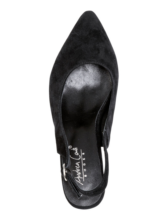Pumps & Ballerina - Andrea Conti Sling-Pumps aus weichem Samt-Chevreauleder, in Größe 036 bis 042, in Farbe SCHWARZ Ansicht 2