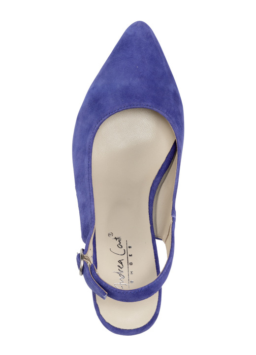 Pumps & Ballerina - Andrea Conti Sling-Pumps aus weichem Samt-Chevreauleder, in Größe 036 bis 042, in Farbe SCHWARZ Ansicht 8