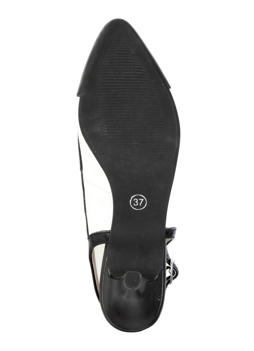 Pumps & Ballerina - Andrea Conti, schicke Damen-Slingpumps, mit Gummizug, in Größe 036 bis 042, in Farbe SCHWARZ-WEISS Ansicht 3