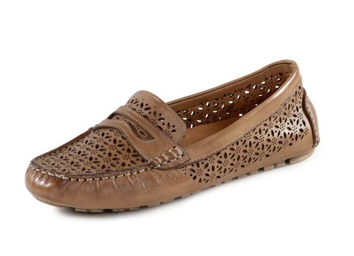 Komfortschuhe - Gemini Slipper aus schattiertem Nappaleder, in Größe 036 bis 042, in Farbe WEISS Ansicht 4