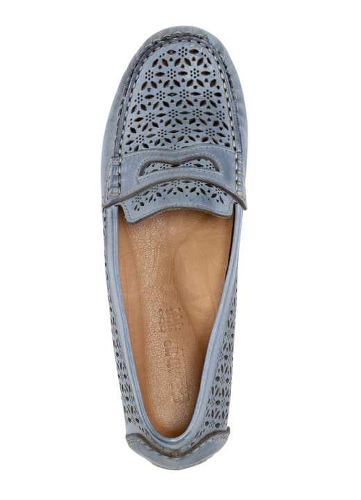 Komfortschuhe - Gemini Slipper aus schattiertem Nappaleder, in Größe 036 bis 042, in Farbe WEISS Ansicht 8