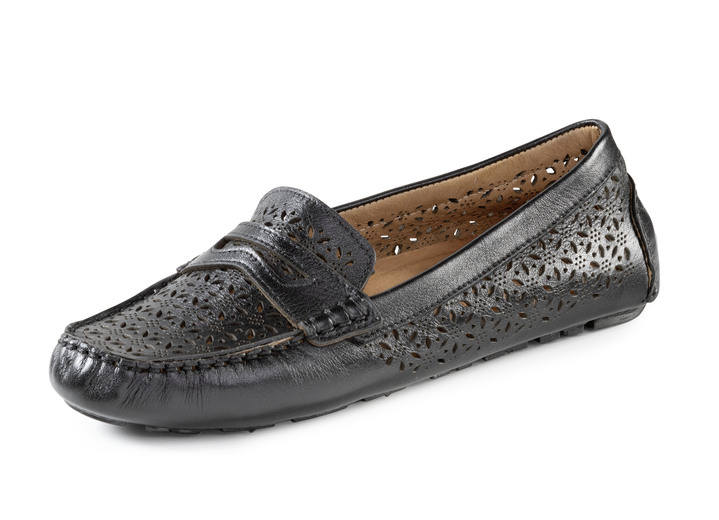 Komfortschuhe - Gemini Slipper aus schattiertem Nappaleder, in Größe 036 bis 042, in Farbe WEISS Ansicht 10