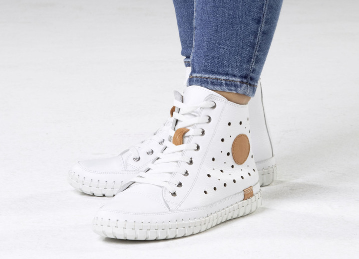 Komfortschuhe - Gemini, sommerliche Damen-Boots, Weite G, mit herausnehmbarem Fußbett, in Größe 036 bis 042, in Farbe WEISS Ansicht 4