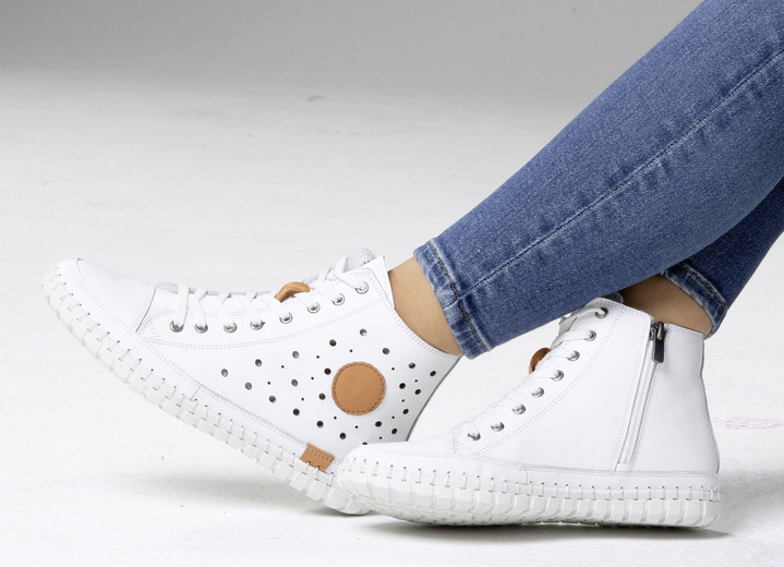 Komfortschuhe - Gemini, sommerliche Damen-Boots, Weite G, mit herausnehmbarem Fußbett, in Größe 036 bis 042, in Farbe WEISS Ansicht 5