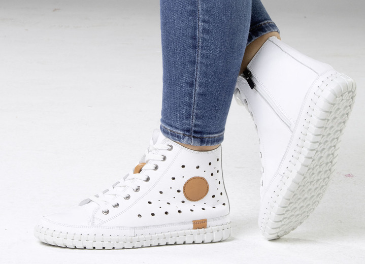 Komfortschuhe - Gemini, sommerliche Damen-Boots, Weite G, mit herausnehmbarem Fußbett, in Größe 036 bis 042, in Farbe WEISS Ansicht 6