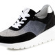 Komfortschuhe - Waldläufer Sneaker mit farbverlaufenden, funkelnden Glitzersteinchen, in Größe 3 1/2 bis 8, in Farbe SCHWARZ-SILBER – Farbe SCHWARZ-SILBER – Ansicht 1