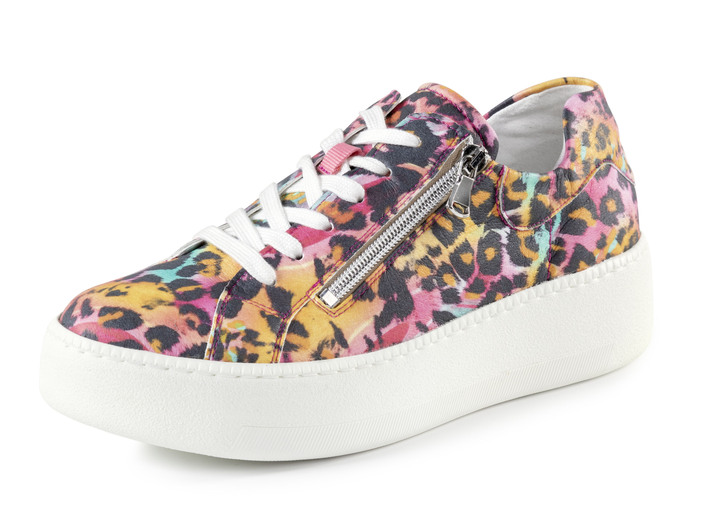 Mode - Waldläufer Sneaker mit Streuglitzer und Leo-Druck, in Größe 3 1/2 bis 8, in Farbe MULTICOLOR Ansicht 1