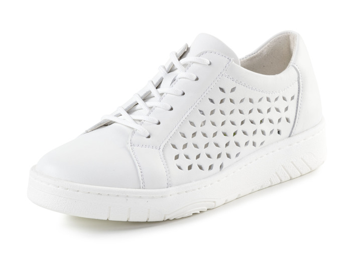 Komfortschuhe - Waldläufer, sommerliche Damen-Sneaker, Weite H, mit herausnehmbarem Fußbett, in Größe 3 1/2 bis 8, in Farbe WEISS Ansicht 1