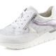 - Waldläufer Schnür-Sneaker mit Metallic-Prägung, in Größe 3 1/2 bis 8, in Farbe WEISS-EISGRAU-FLIEDER – Farbe WEISS-EISGRAU-FLIEDER – Ansicht 1