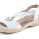 Komfortschuhe - ELENA EDEN, leichte Damen-Sandalen, Weite H, mit Elastik-Bandage, in Größe 3 1/2 bis 8, in Farbe WEISS – Farbe WEISS – Ansicht 1