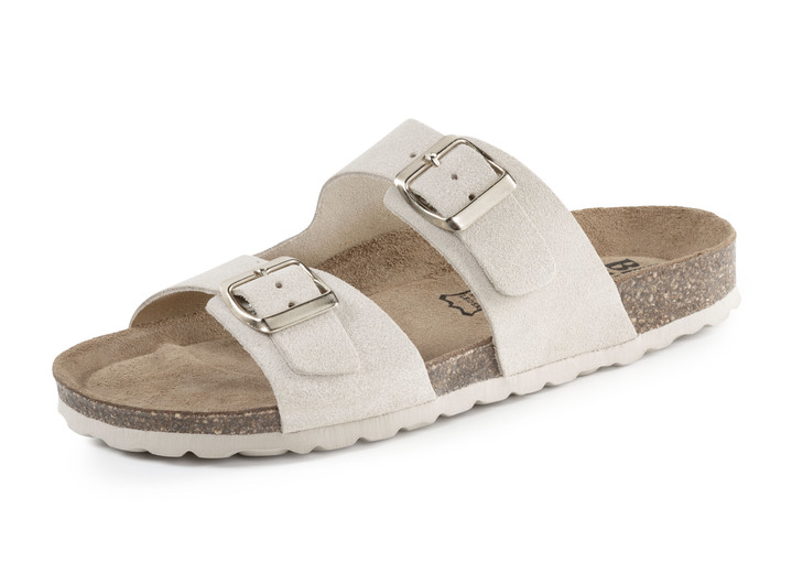 Sandaletten & Pantoletten - ELENA EDEN, bequeme Damen-Pantoletten, Weite H, aus Leder, in Größe 036 bis 042, in Farbe PINK Ansicht 12