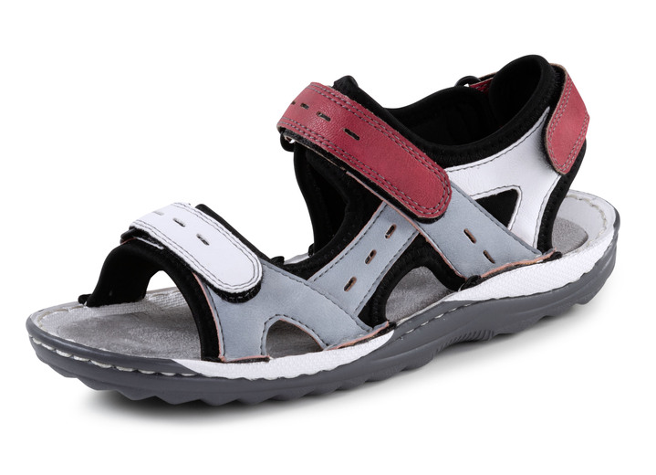 Komfortschuhe - ELENA EDEN, sportliche Damen-Trekkingsandalen, Weite G, mit Klettverschluss, in Größe 036 bis 042, in Farbe BLEU-WEISS-ROT Ansicht 1