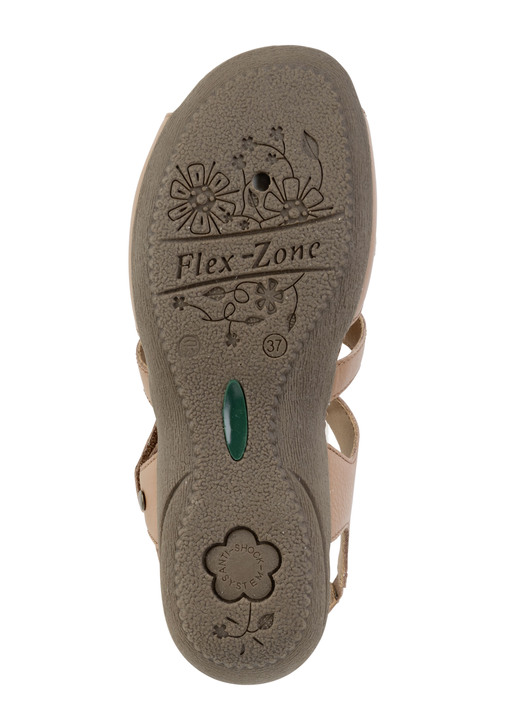 Komfortschuhe - ELENA EDEN Sandale mit Ziernieten und Lederdurchzügen, in Größe 036 bis 042, in Farbe COGNAC Ansicht 3