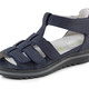 Komfortschuhe - Waldläufer, bequeme Damen-Sandalen, Weite H, mit herausnehmbarem Fußbett, in Größe 3 1/2 bis 8, in Farbe MARINE – Farbe MARINE – Ansicht 1