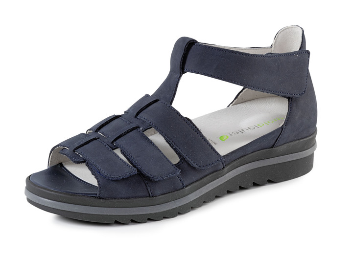 Komfortschuhe - Waldläufer, bequeme Damen-Sandalen, Weite H, mit herausnehmbarem Fußbett, in Größe 3 1/2 bis 8, in Farbe MARINE Ansicht 1