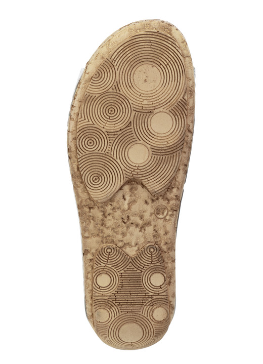 Komfortschuhe - ELENA EDEN, sommerliche Damen-Pantoletten, aus Leder, in Größe 035 bis 042, in Farbe WEISS Ansicht 3