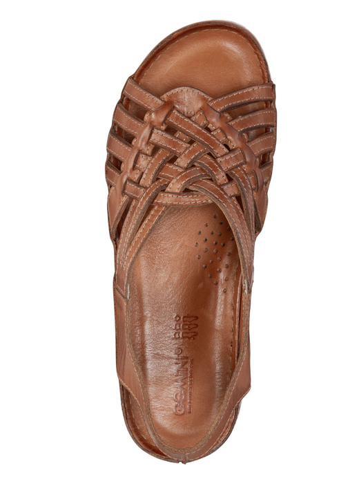 Komfortschuhe - Gemini, schicke Damen-Sandalen, Weite G, mit Gummizug, in Größe 036 bis 042, in Farbe COGNAC Ansicht 2