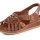 Komfortschuhe - Gemini, schicke Damen-Sandalen, Weite G, mit Gummizug, in Größe 036 bis 042, in Farbe COGNAC – Farbe COGNAC – Ansicht 1