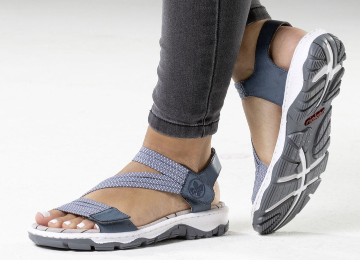 Sandaletten & Pantoletten - Rieker, sportliche Damen-Sandalen, mit zwei Klettspangen, in Größe 036 bis 042, in Farbe BLAU Ansicht 4