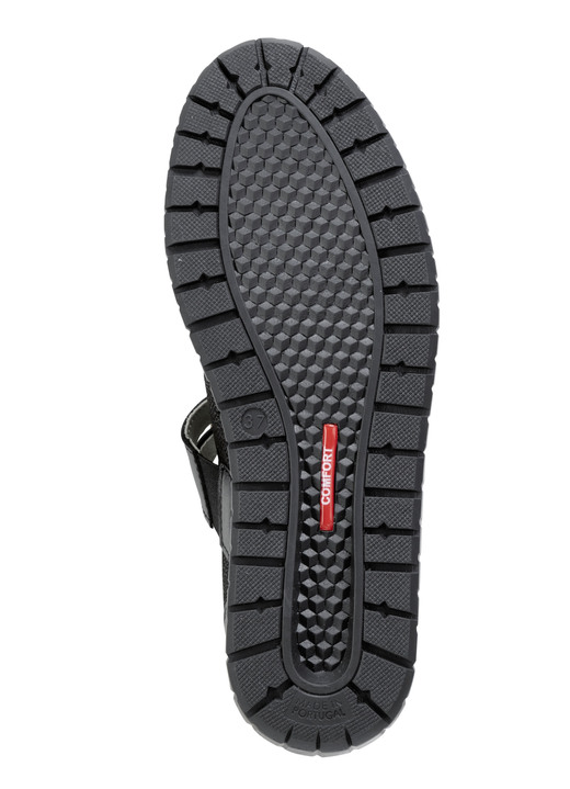 Komfortschuhe - ELENA EDEN Slipper aus Nappaleder und Stretchmaterial, in Größe 036 bis 042, in Farbe SCHWARZ-GOLD Ansicht 3