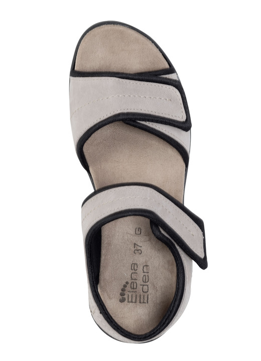 - ELENA EDEN Sandale aus weichem Nubukleder und schwarzem Elastikmaterial, in Größe 036 bis 042, in Farbe BEIGE Ansicht 2