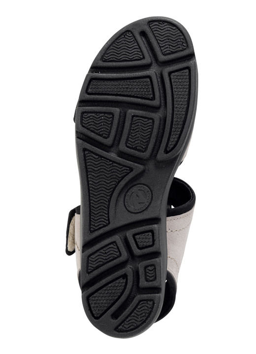 - ELENA EDEN Sandale aus weichem Nubukleder und schwarzem Elastikmaterial, in Größe 036 bis 042, in Farbe BEIGE Ansicht 3