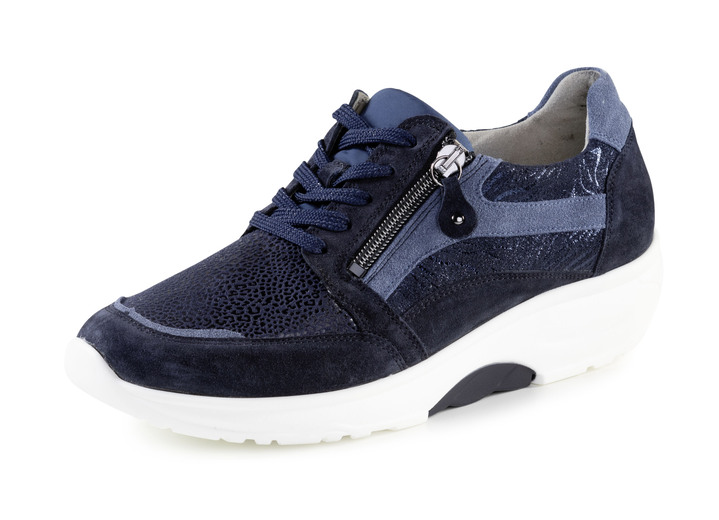 Komfortschuhe - Waldläufer Schnürschuh mit bester Abrollfunktion, in Größe 3 1/2 bis 8, in Farbe BLAU Ansicht 1