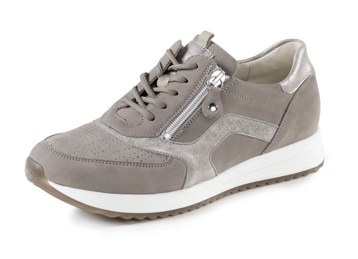 Komfortschuhe - Waldläufer Schnürschuh aus teilweise geprägtem Nubukleder, in Größe 3 1/2 bis 8, in Farbe TAUPE-BRONZE Ansicht 1