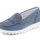 Komfortschuhe - Waldläufer Mokassin-Slipper mit bunten Glitzersteinchen besetzt, in Größe 3 1/2 bis 8, in Farbe JEANS – Farbe JEANS – Ansicht 1