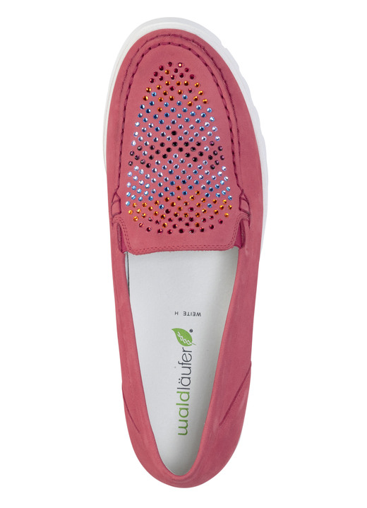 Komfortschuhe - Waldläufer Mokassin-Slipper mit bunten Glitzersteinchen besetzt, in Größe 3 1/2 bis 8, in Farbe JEANS Ansicht 5