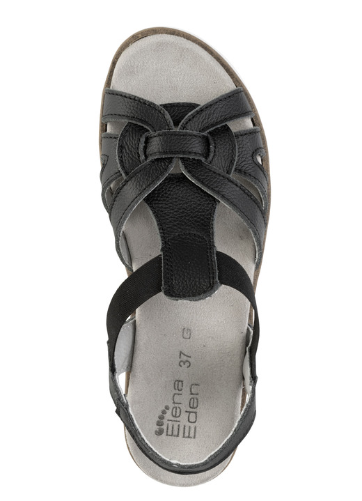 Komfortschuhe - ELENA EDEN Sandale mit praktischen Elastik-Bandagen, in Größe 036 bis 042, in Farbe SCHWARZ Ansicht 2