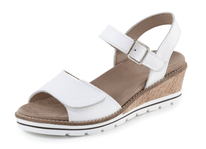 Komfortschuhe - ELENA EDEN, bequeme Damen-Sandaletten, Weite H, mit herausnehmbarem Fußbett, in Größe 035 bis 041, in Farbe WEISS Ansicht 1