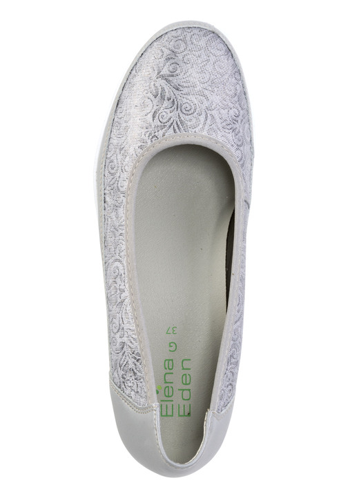 Komfortschuhe - ELENA EDEN, bequeme Damen-Ballerinas, Weite G, mit herausnehmbarem Fußbett, in Größe 035 bis 041, in Farbe SILBERGRAU Ansicht 2