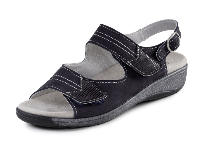 Komfortschuhe - ELENA EDEN, bequeme Damen-Sandalen, Weite G, mit herausnehmbarem Fußbett, in Größe 035 bis 042, in Farbe DUNKELBLAU Ansicht 1