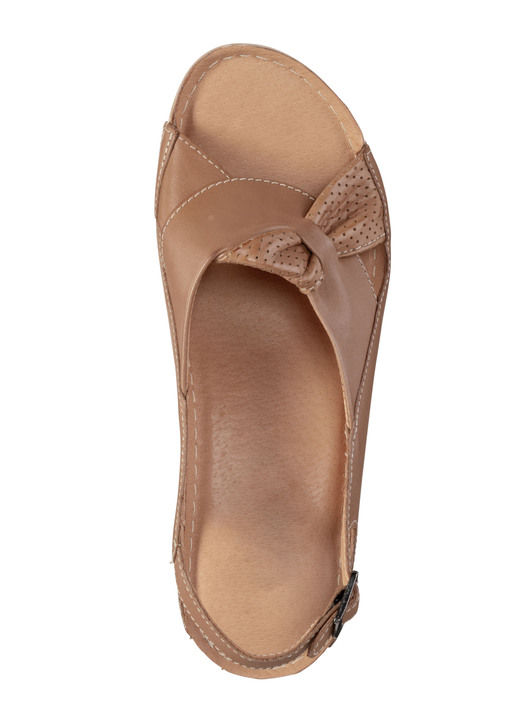 Komfortschuhe - Sandale aus teilweise perforiertem Nappaleder, in Größe 036 bis 041, in Farbe COGNAC Ansicht 2