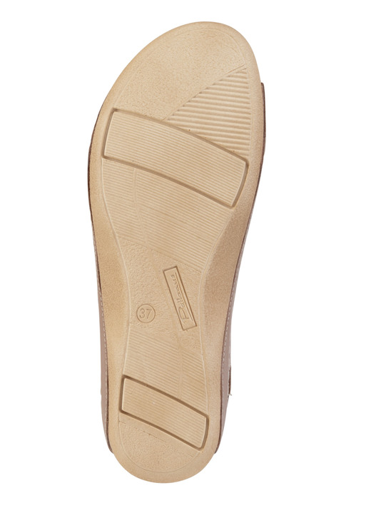 Komfortschuhe - Sandale aus teilweise perforiertem Nappaleder, in Größe 036 bis 041, in Farbe COGNAC Ansicht 3