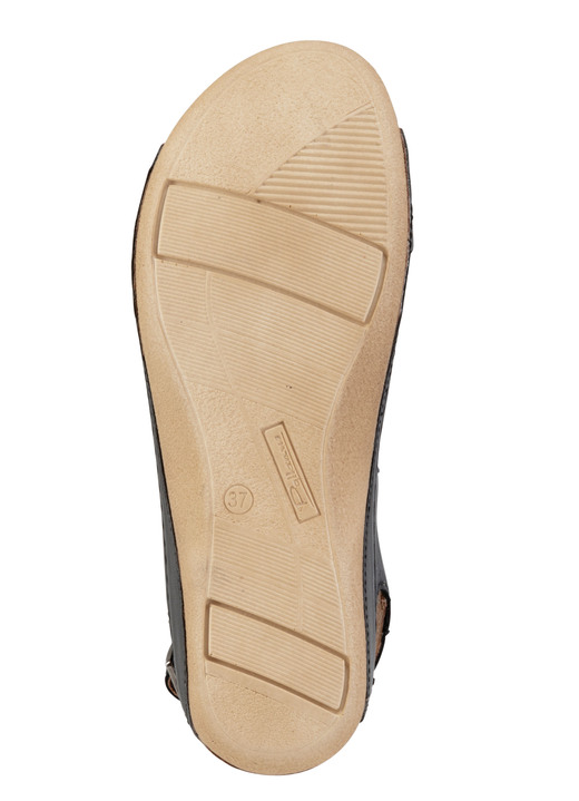 Komfortschuhe - Sandale aus teilweise perforiertem Nappaleder, in Größe 036 bis 041, in Farbe SCHWARZ Ansicht 3