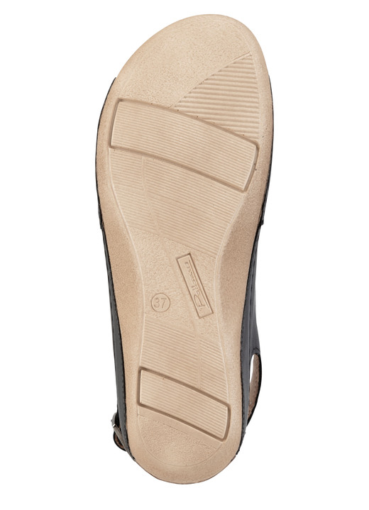 Komfortschuhe - Sandale aus Rind-Nappaleder mit verstellbarem Fersenriemchen, in Größe 036 bis 041, in Farbe WEISS-BRONZE Ansicht 6